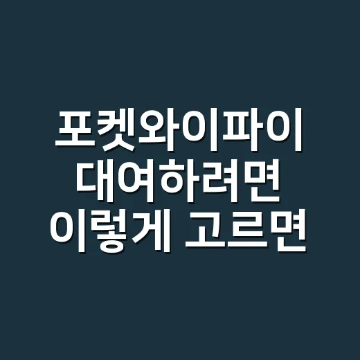 포켓와이파이 대여하려면 이렇게 고르면 실패가 적어요 - 요약