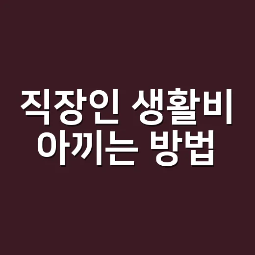 직장인 생활비 아끼는 방법, 점심값부터 고정비까지 이렇게 줄였어요 - 요약