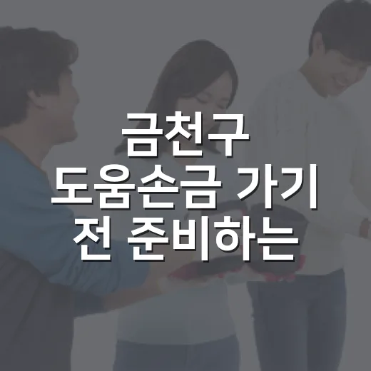금천구 도움손금 가기 전 준비하는 방법 - 요약