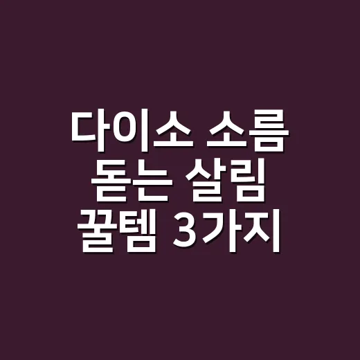 다이소 소름 돋는 살림 꿀템 3가지 제대로 고르는 방법 - 요약