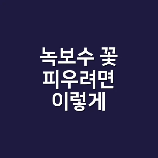 녹보수 꽃 피우려면 이렇게 관리하는 방법 - 요약