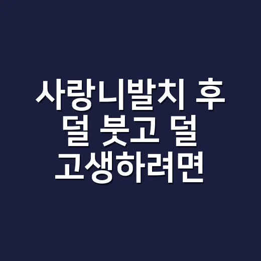 사랑니발치 후 덜 붓고 덜 고생하려면 이렇게 준비하세요 - 요약