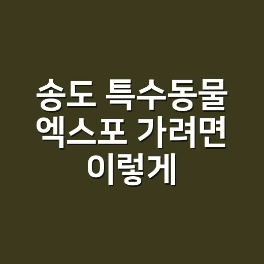 송도 특수동물 엑스포 가려면 이렇게 준비하는 방법 - 요약