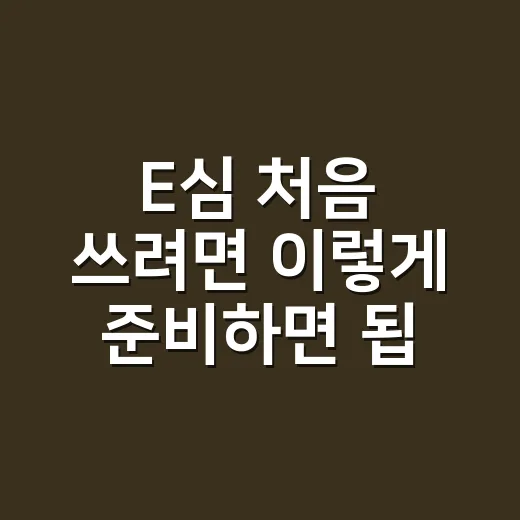 E심 처음 쓰려면 이렇게 준비하면 됩니다 - 요약