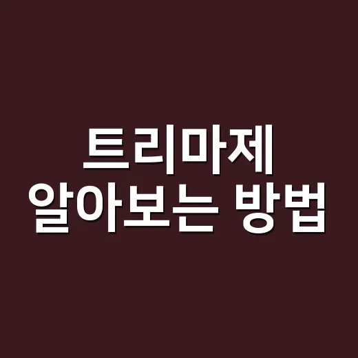 트리마제 알아보는 방법, 입지부터 관리비까지 현실적으로 체크하기 - 요약