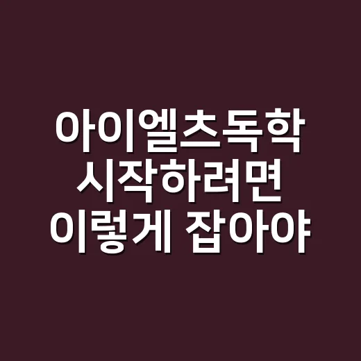 아이엘츠독학 시작하려면 이렇게 잡아야 점수가 흔들리지 않아요 - 요약