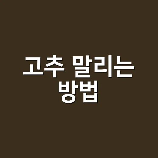 고추 말리는 방법, 곰팡이 없이 색 살려 보관하려면 이렇게 - 요약