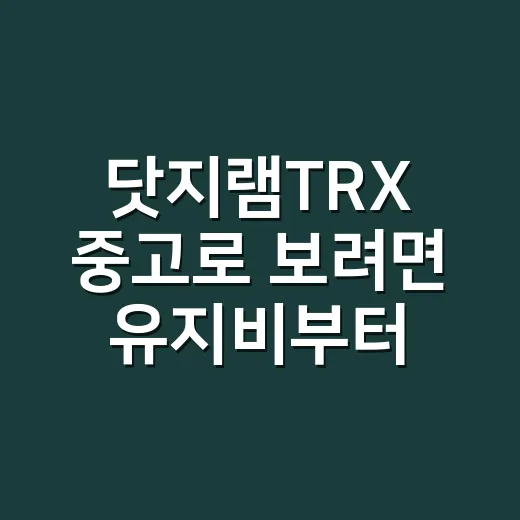 닷지램TRX 중고로 보려면 유지비부터 확인하는 방법 - 요약