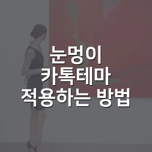 눈멍이 카톡테마 적용하는 방법, 초보도 헷갈리지 않게 바꾸는 순서 - 요약