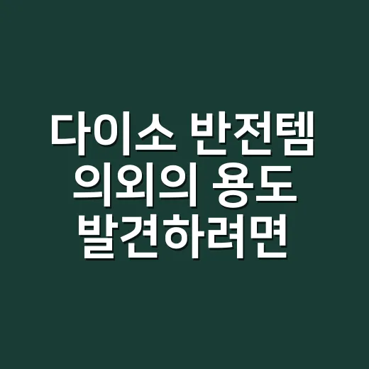 다이소 반전템 의외의 용도 발견하려면 이렇게 써보세요 - 요약