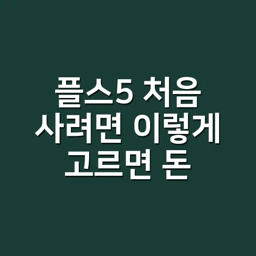플스5 처음 사려면 이렇게 고르면 돈 덜 새는 방법 - 요약