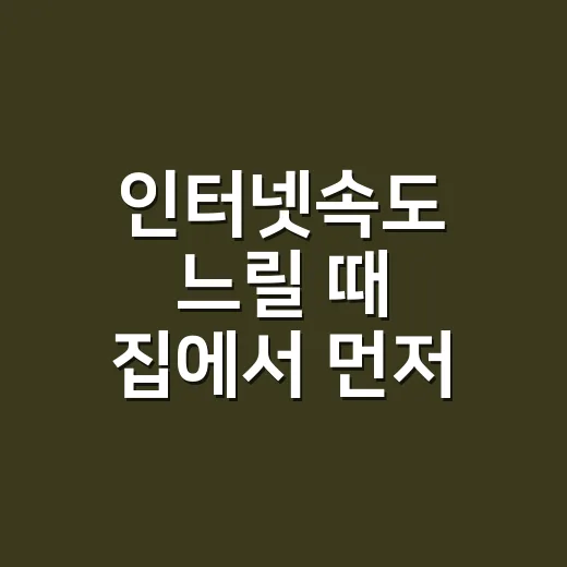 인터넷속도 느릴 때 집에서 먼저 확인하는 방법 - 요약