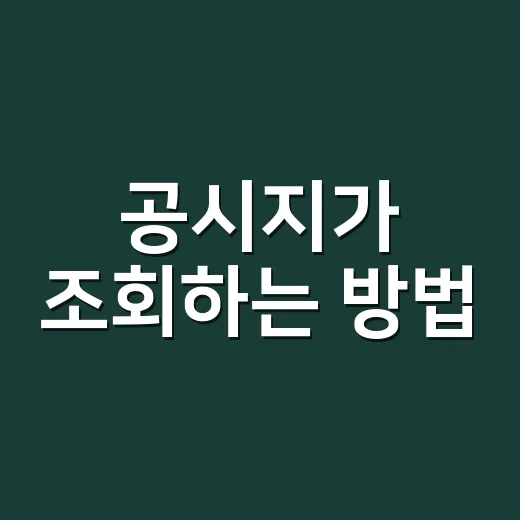 공시지가 조회하는 방법, 세금 고지서 보기 전에 이렇게 확인하세요 - 요약