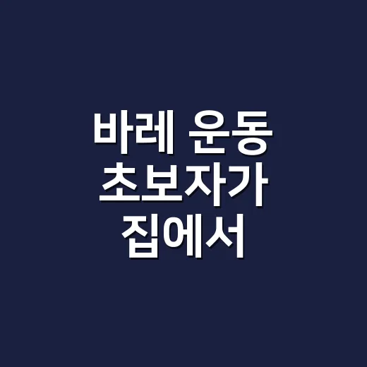 바레 운동 초보자가 집에서 시작하는 방법, 준비물부터 자세까지 - 요약