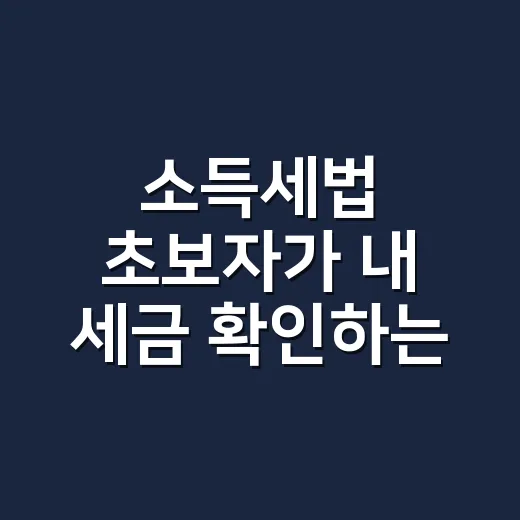 소득세법 초보자가 내 세금 확인하는 방법 - 요약