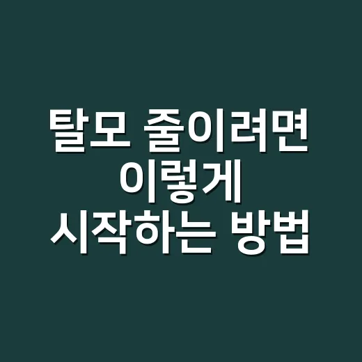 탈모 줄이려면 이렇게 시작하는 방법 - 요약