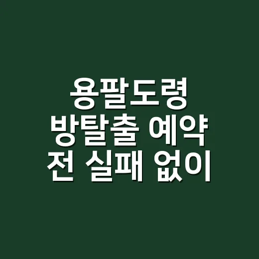 용팔도령 방탈출 예약 전 실패 없이 고르는 방법 - 요약