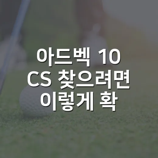 아드벡 10 CS 찾으려면 이렇게 확인하세요 - 요약