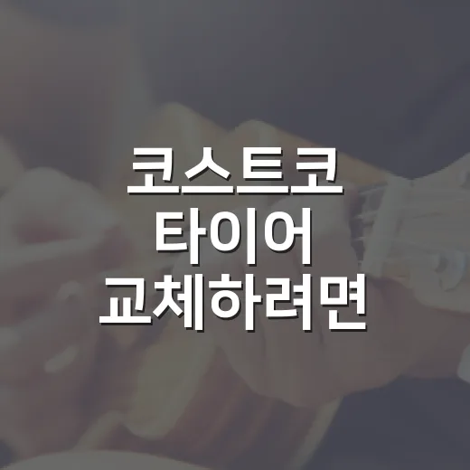 코스트코 타이어 교체하려면 이렇게 확인하세요 - 요약
