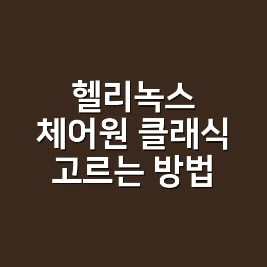 헬리녹스 체어원 클래식 고르는 방법, 캠핑 의자 살 때 보는 기준 - 요약