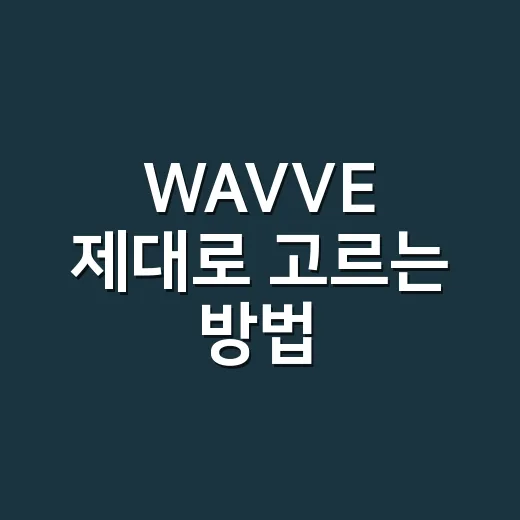 WAVVE 제대로 고르는 방법, 요금제부터 해지 전 확인할 것까지 - 요약