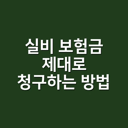 실비 보험금 제대로 청구하는 방법, 병원비 놓치지 않으려면 이렇게 - 요약
