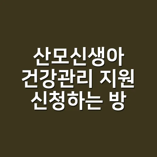 산모신생아 건강관리 지원 신청하는 방법, 출산 전후로 놓치지 않으려면 이렇게 - 요약