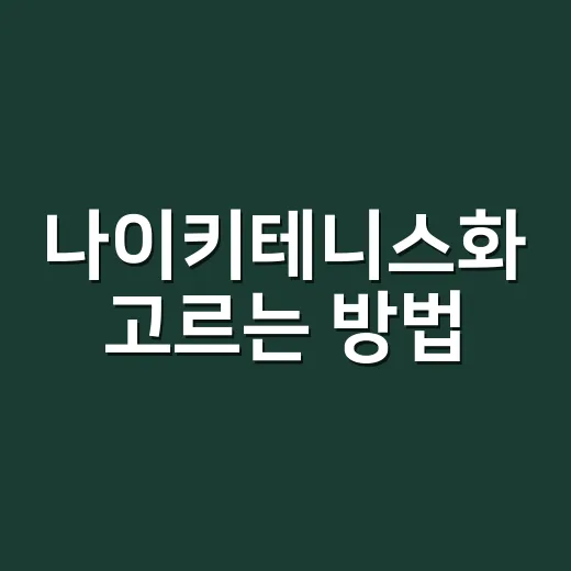 나이키테니스화 고르는 방법, 초보도 실패 줄이려면 이렇게 - 요약