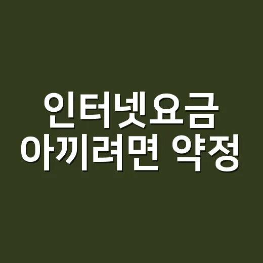 인터넷요금 아끼려면 약정·속도·결합부터 비교하는 방법 - 요약