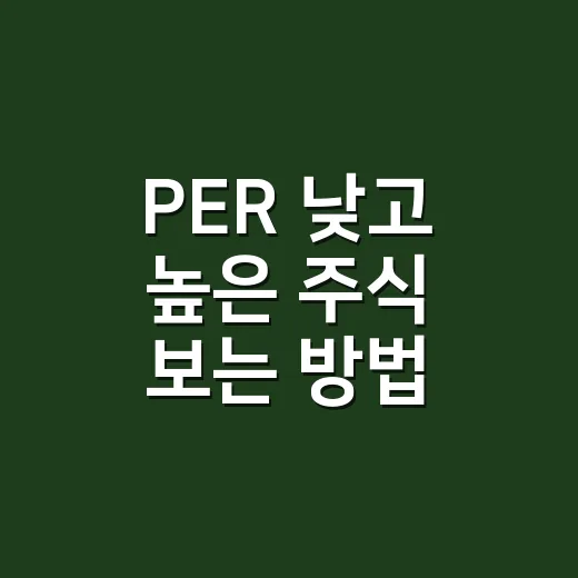 PER 낮고 높은 주식 보는 방법, 초보 투자자가 헷갈리지 않게 읽는 법 - 요약