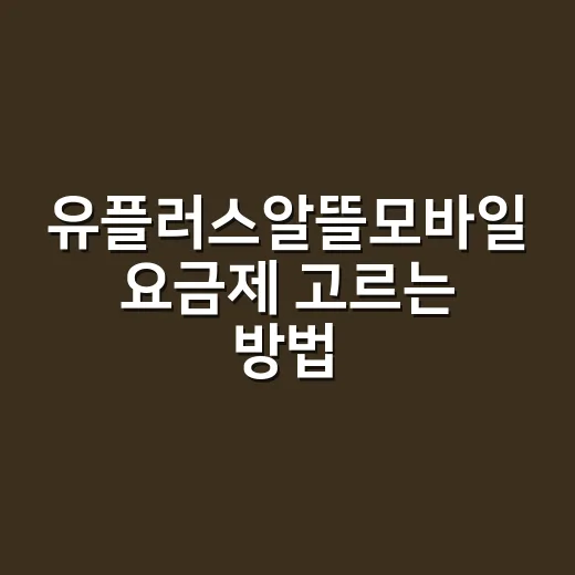 유플러스알뜰모바일 요금제 고르는 방법, 집에서 셀프개통하려면 이렇게 - 요약
