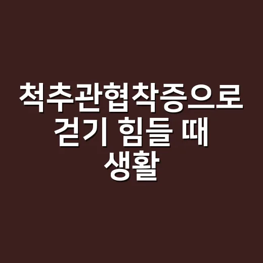 척추관협착증으로 걷기 힘들 때 생활 속에서 관리하는 방법 - 요약