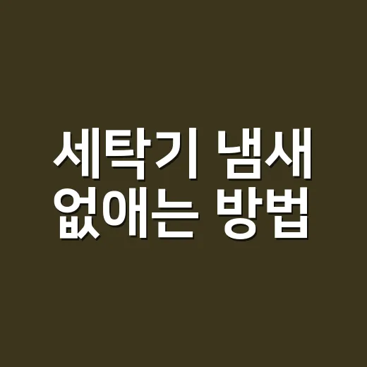 세탁기 냄새 없애는 방법, 세제보다 먼저 확인할 5가지 - 요약