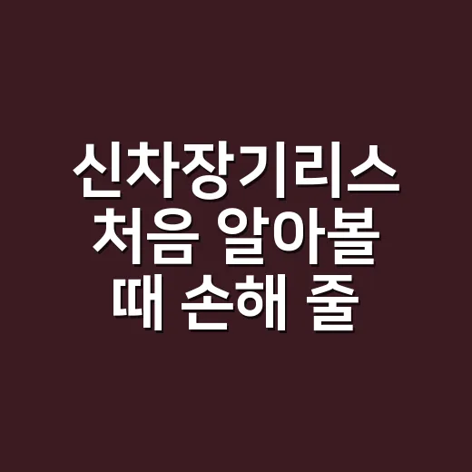 신차장기리스 처음 알아볼 때 손해 줄이는 방법 - 요약