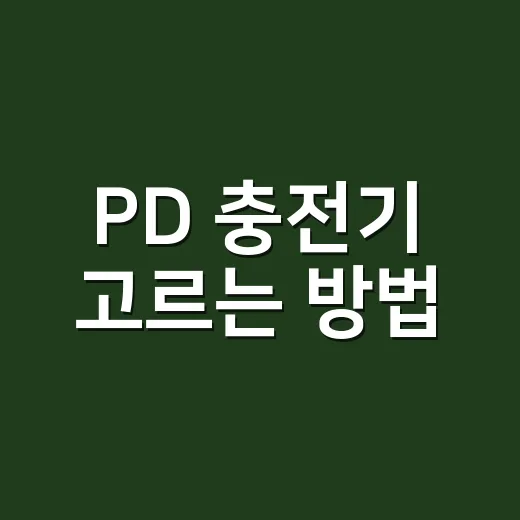 PD 충전기 고르는 방법, 노트북까지 쓰려면 이렇게 확인하세요 - 요약