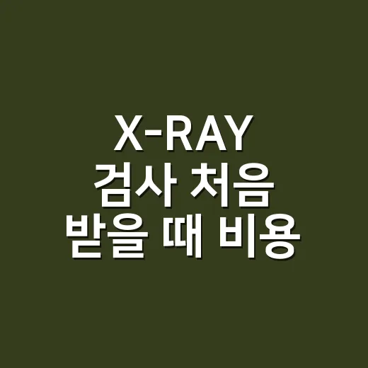 X-RAY 검사 처음 받을 때 비용·준비물·주의사항 챙기는 방법 - 요약