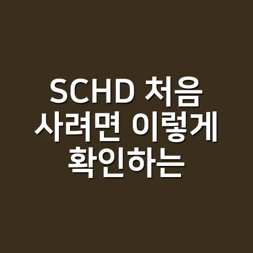 SCHD 처음 사려면 이렇게 확인하는 방법 - 요약