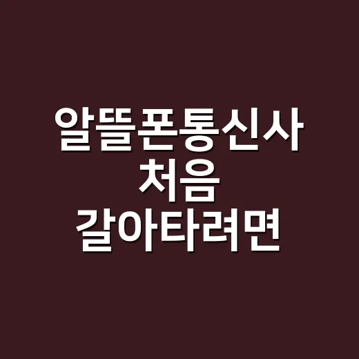 알뜰폰통신사 처음 갈아타려면 이렇게 비교하면 됩니다 - 요약