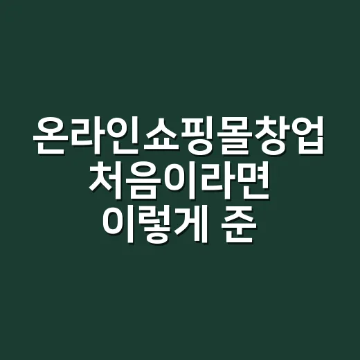 온라인쇼핑몰창업 처음이라면 이렇게 준비하는 방법 - 요약