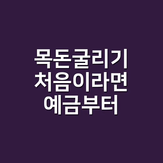 목돈굴리기 처음이라면 예금부터 투자까지 이렇게 나눠보세요 - 요약