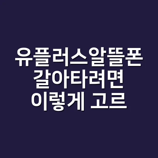 유플러스알뜰폰 갈아타려면 이렇게 고르면 덜 후회해요 - 요약