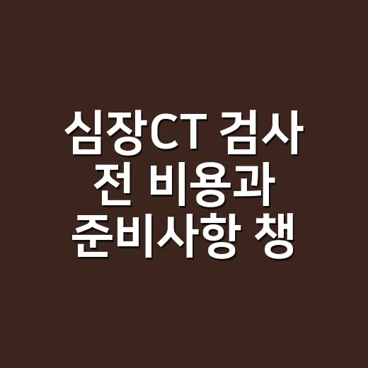 심장CT 검사 전 비용과 준비사항 챙기는 방법 - 요약