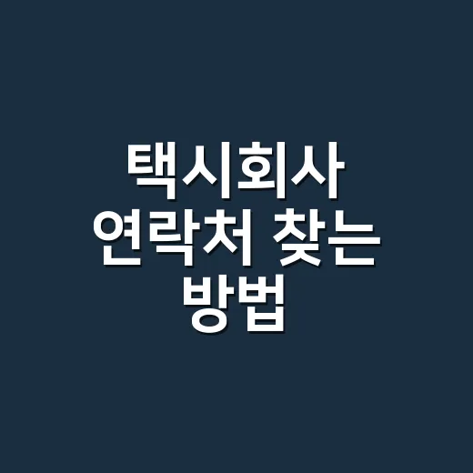 택시회사 연락처 찾는 방법, 분실물과 요금 확인까지 이렇게 하면 빨라요 - 요약