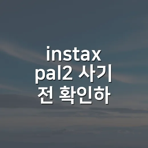 instax pal2 사기 전 확인하는 방법, 프린터 없는 인스탁스 선택 기준 - 요약