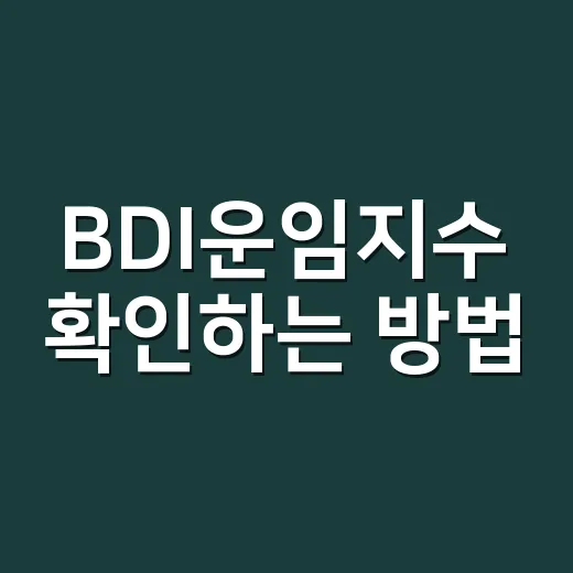BDI운임지수 확인하는 방법, 생활물가 흐름까지 같이 읽는 법 - 요약