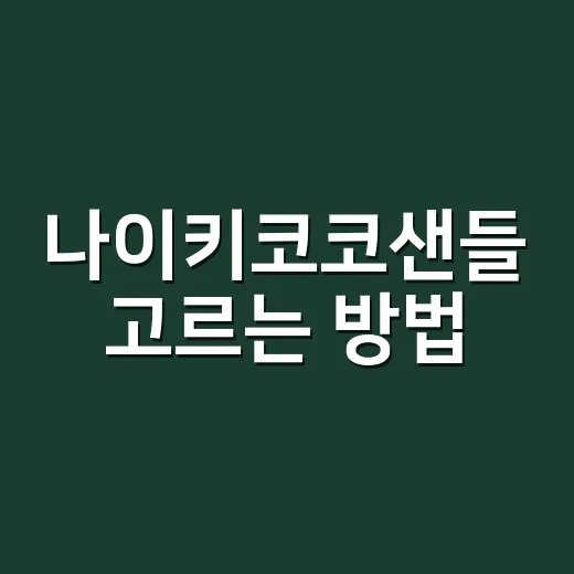 나이키코코샌들 고르는 방법, 사이즈부터 할인 구매까지 이렇게 보면 덜 실패해요 - 요약