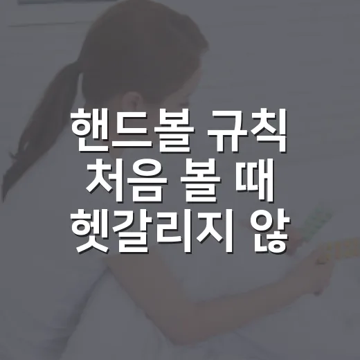 핸드볼 규칙 처음 볼 때 헷갈리지 않는 방법 - 요약