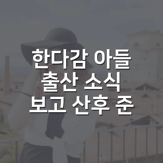 한다감 아들 출산 소식 보고 산후 준비하려면 이렇게 챙기기 - 요약