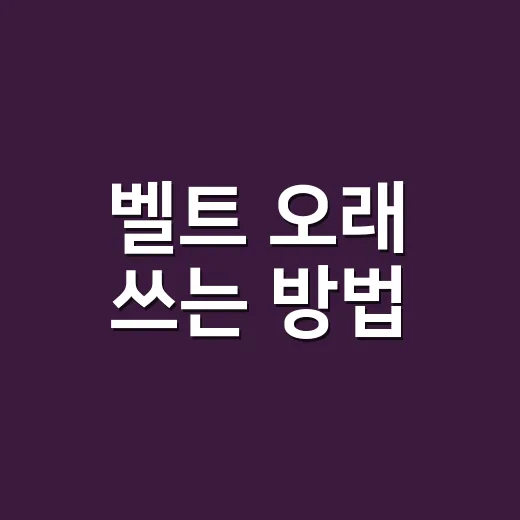 벨트 오래 쓰는 방법, 늘어남 없이 보관하고 사이즈 맞추는 살림 팁 - 요약