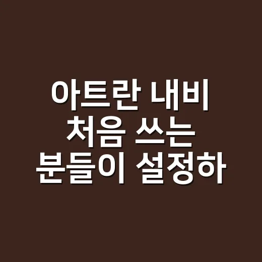 아트란 내비 처음 쓰는 분들이 설정하면 좋은 방법 - 요약